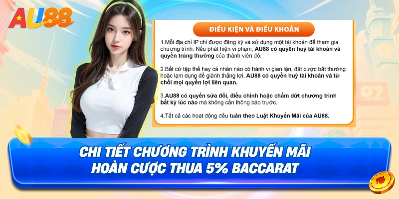 Chi tiết chương trình khuyến mãi hoàn cược thua 5% cuối tuần khi chơi Baccarat